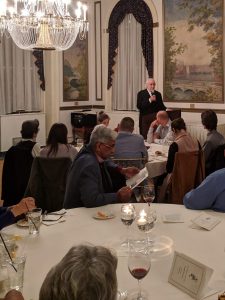 Bob speaks at the memorial service